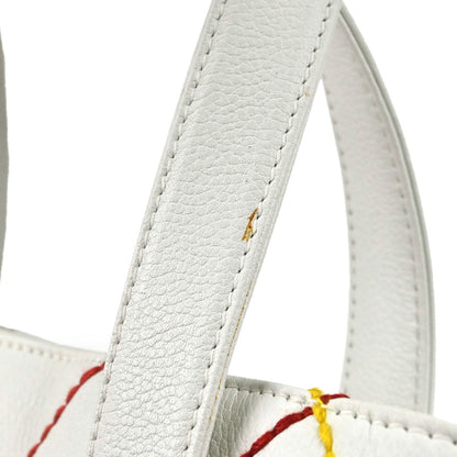 Chanel 2003-2004 White Calfskin Vivian Wild Stitch Tote Handbag