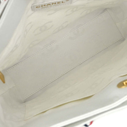 Chanel 2003-2004 White Calfskin Vivian Wild Stitch Tote Handbag