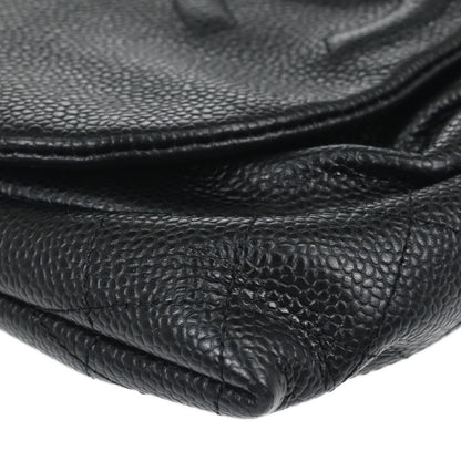 Chanel 2012 Black Caviar Skin Half Moon Flap WOC Wallet on Chain Shoulder Bag