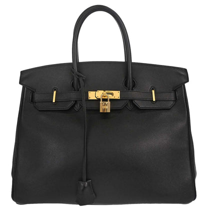 Hermes Black Gulliver Birkin 35 Handbag