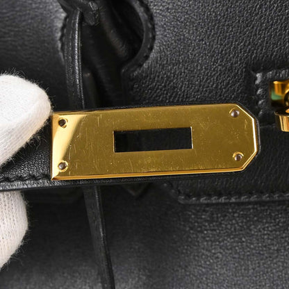 Hermes Black Gulliver Birkin 35 Handbag