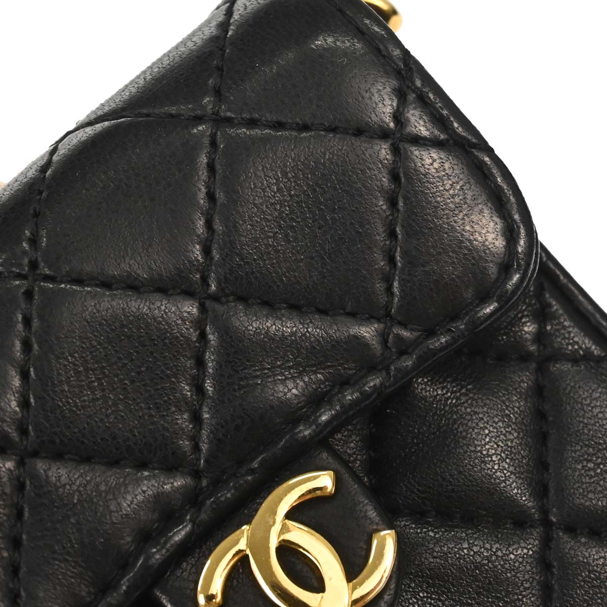 Chanel Black Lambskin Micro Classic Flap Shoulder Bag Pochette