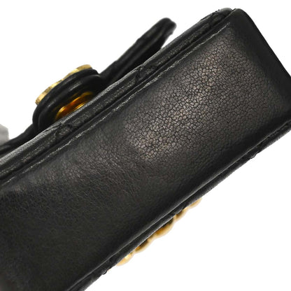 Chanel Black Lambskin Micro Classic Flap Shoulder Bag Pochette