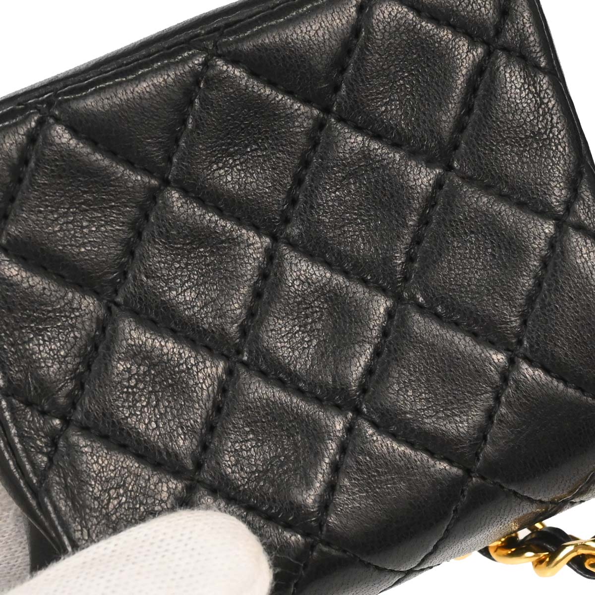 Chanel Black Lambskin Micro Classic Flap Shoulder Bag Pochette