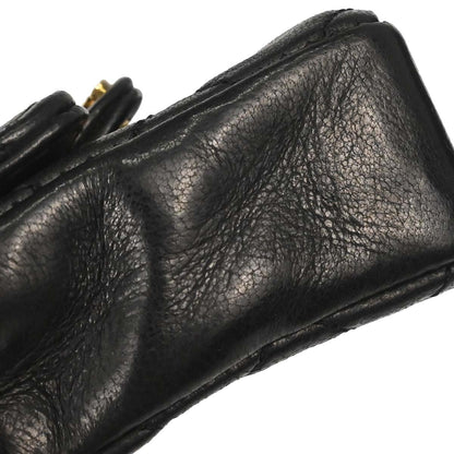 Chanel Black Lambskin Micro Classic Flap Shoulder Bag Pochette