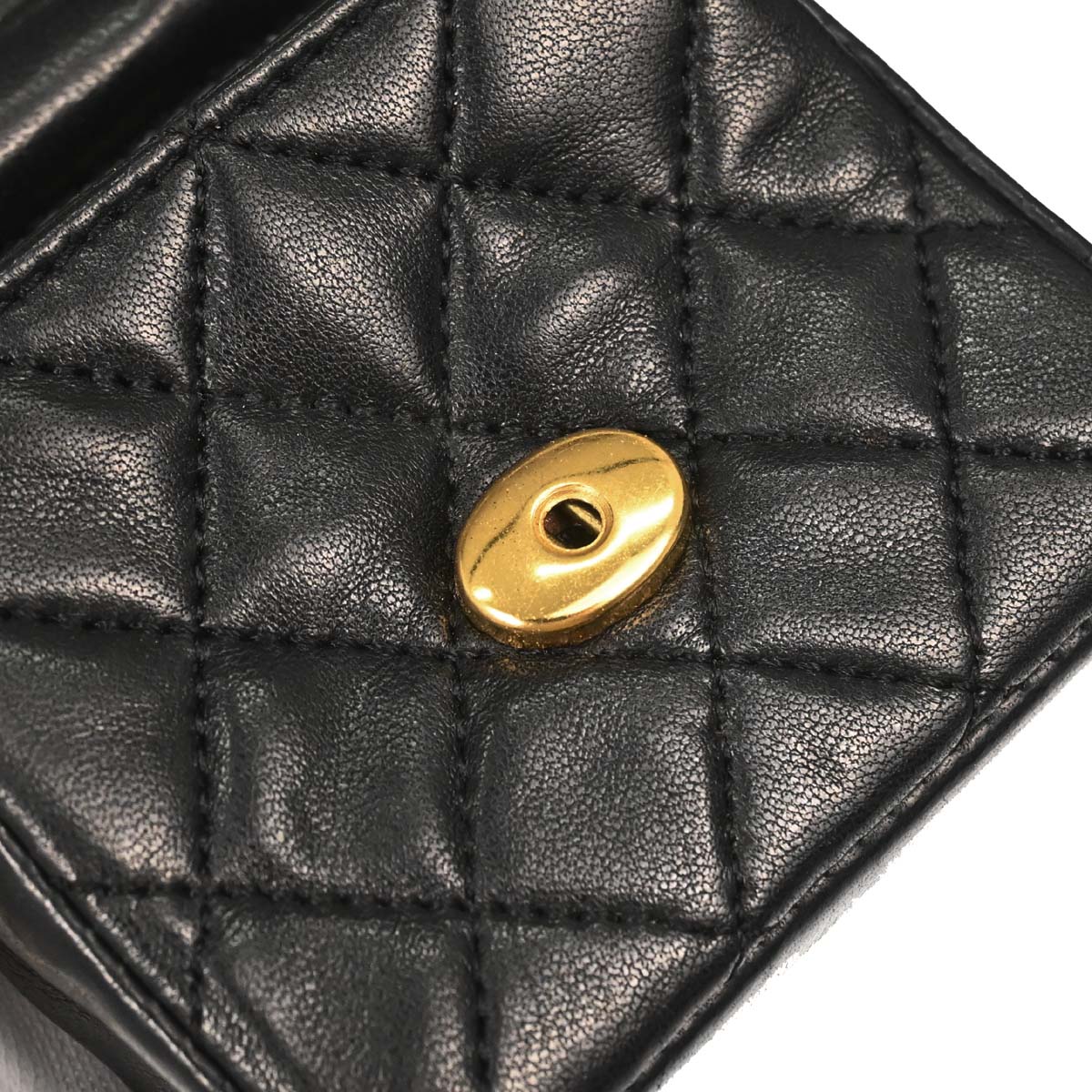Chanel Black Lambskin Micro Classic Flap Shoulder Bag Pochette