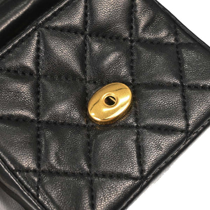 Chanel Black Lambskin Micro Classic Flap Shoulder Bag Pochette