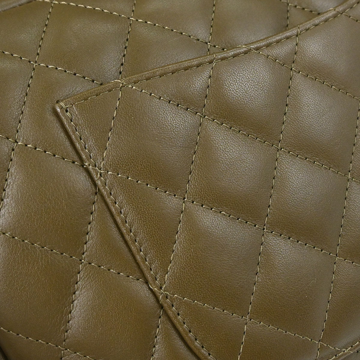Chanel * 2005-2006 Khaki Calfskin Python Cambon Ligne Shoulder Bag
