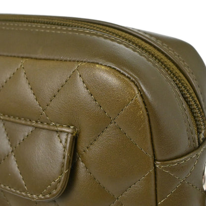 Chanel * 2005-2006 Khaki Calfskin Python Cambon Ligne Shoulder Bag