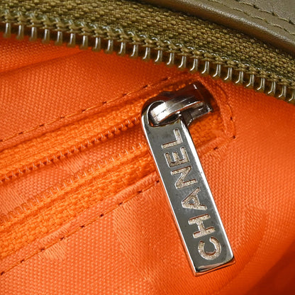 Chanel * 2005-2006 Khaki Calfskin Python Cambon Ligne Shoulder Bag