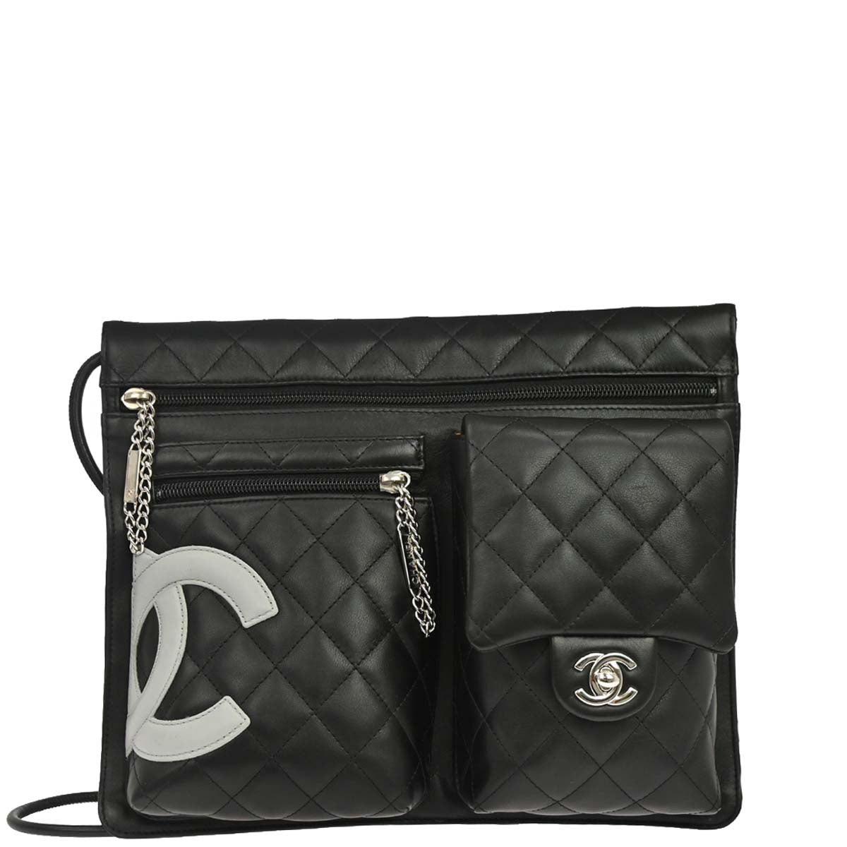 Chanel 2005-2006 Black Calfskin Cambon Shoulder Bag