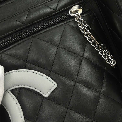 Chanel 2005-2006 Black Calfskin Cambon Shoulder Bag