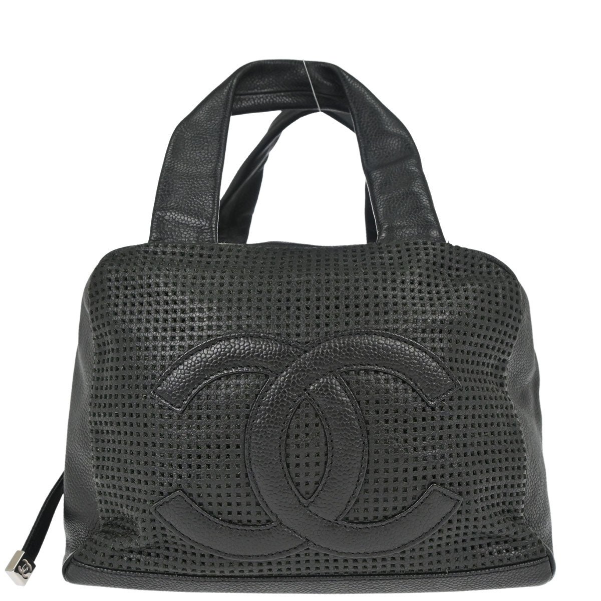 Chanel 2005-2006 Black Perforated Caviar Skin Handbag