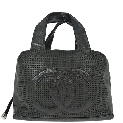 Chanel 2005-2006 Black Perforated Caviar Skin Handbag