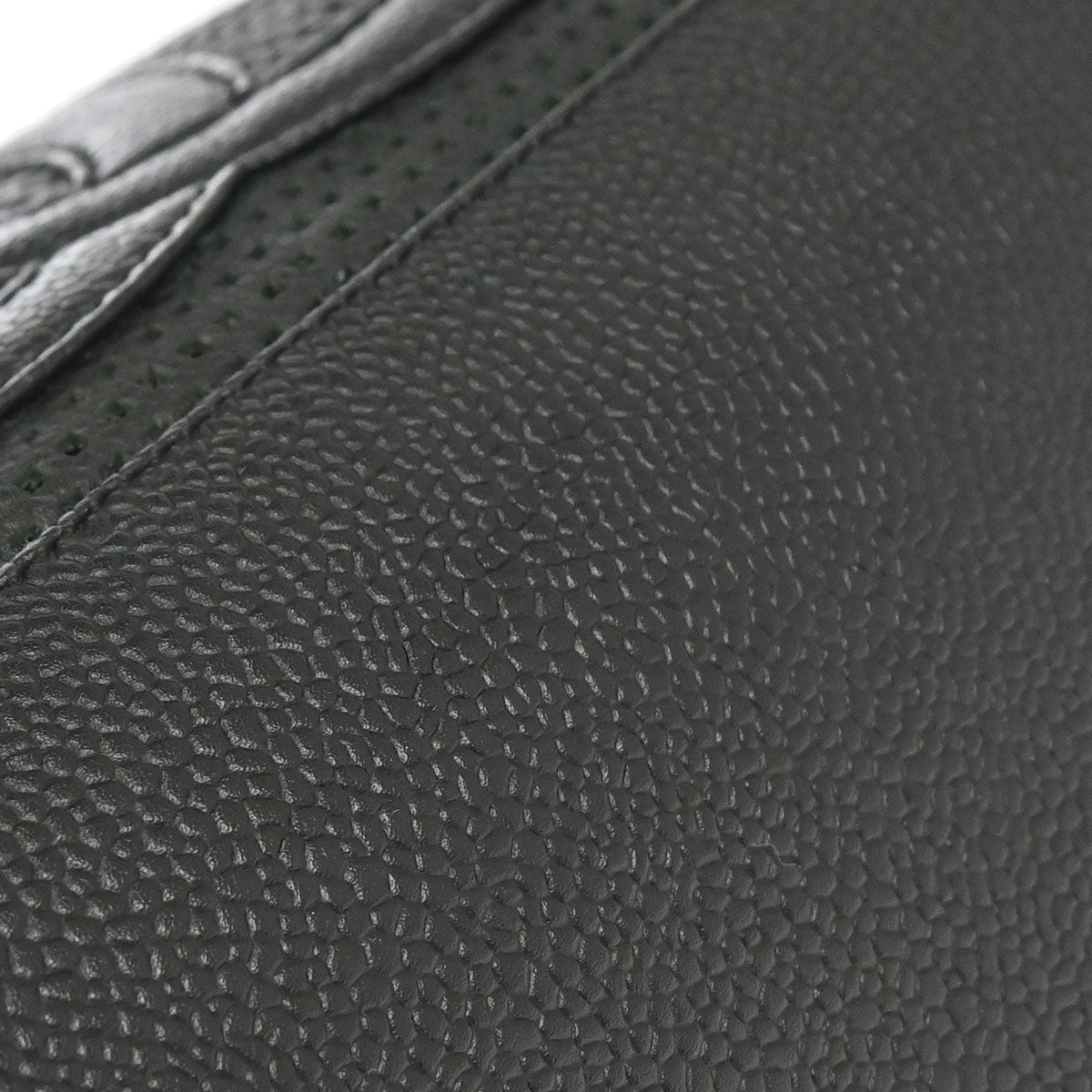 Chanel 2005-2006 Black Perforated Caviar Skin Handbag