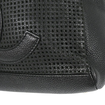 Chanel 2005-2006 Black Perforated Caviar Skin Handbag