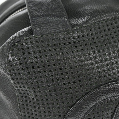 Chanel 2005-2006 Black Perforated Caviar Skin Handbag