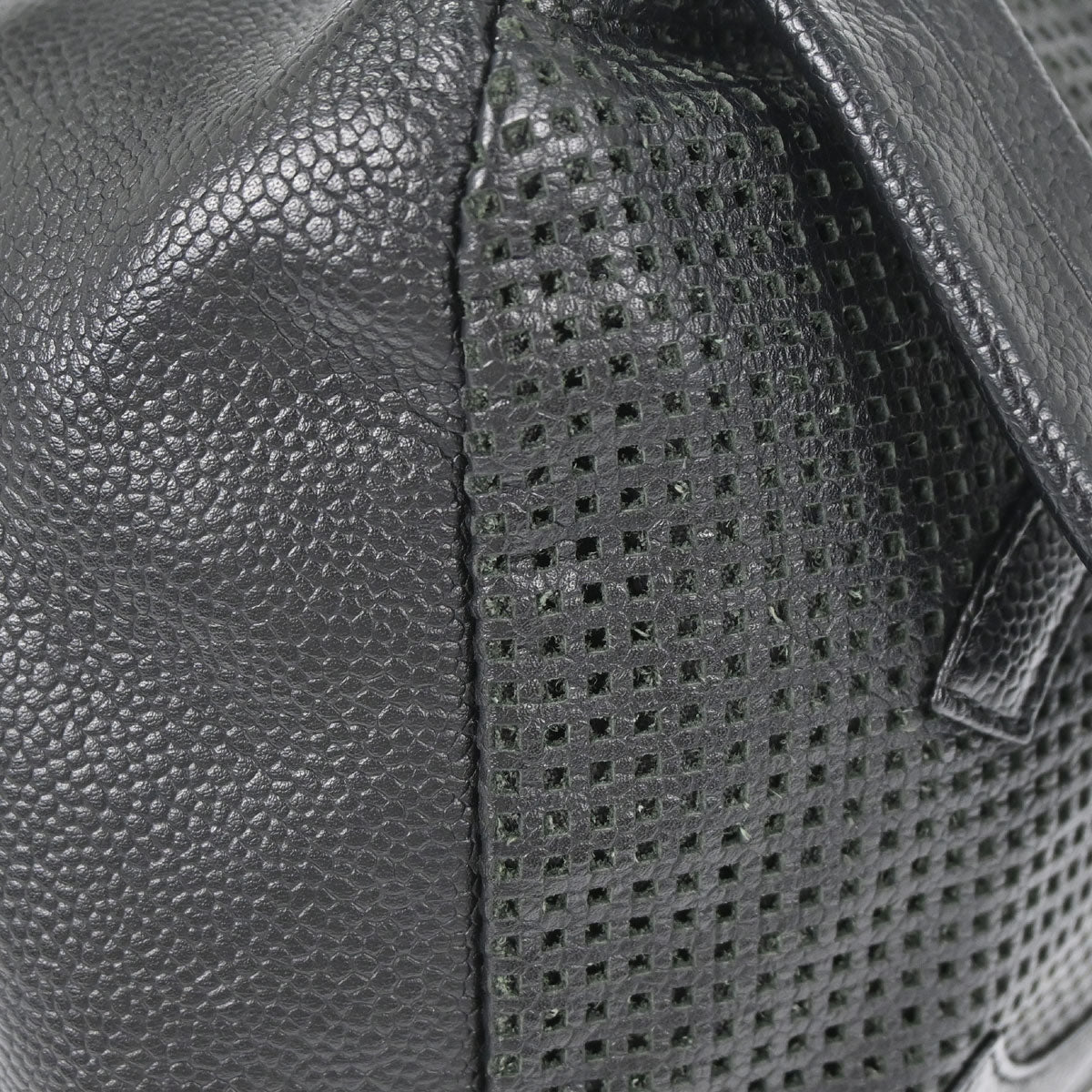 Chanel 2005-2006 Black Perforated Caviar Skin Handbag