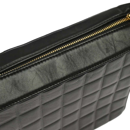 Chanel 2002-2003 Black Lambskin Choco Bar Shoulder Bag