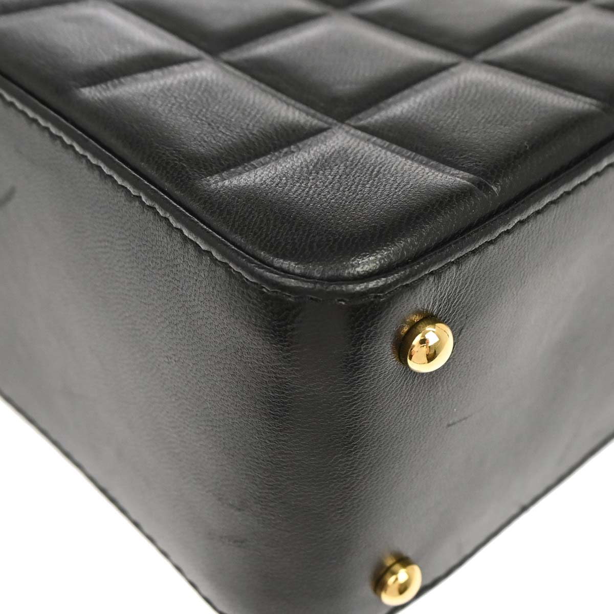 Chanel 2002-2003 Black Lambskin Choco Bar Shoulder Bag