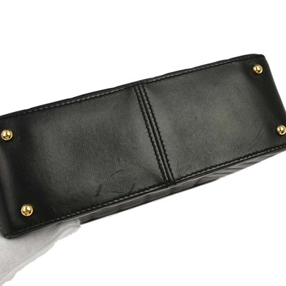 Chanel 2002-2003 Black Lambskin Choco Bar Shoulder Bag