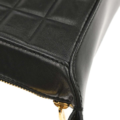Chanel 2002-2003 Black Lambskin Choco Bar Shoulder Bag