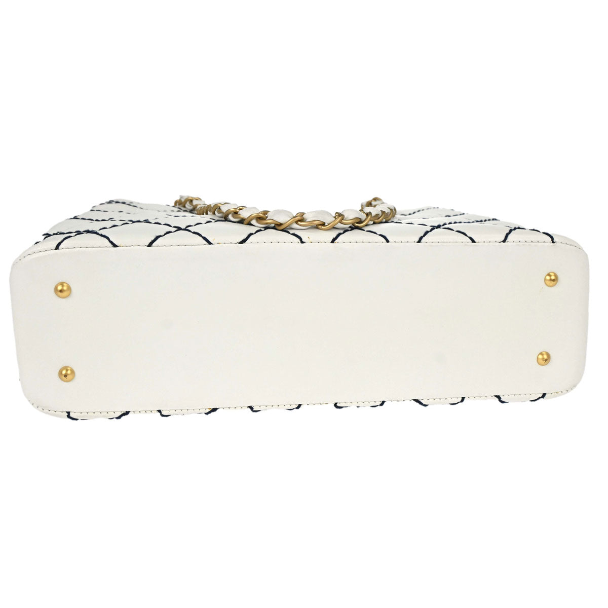 Chanel 2000-2002 White Calfskin Wild Stitch Tote Bag