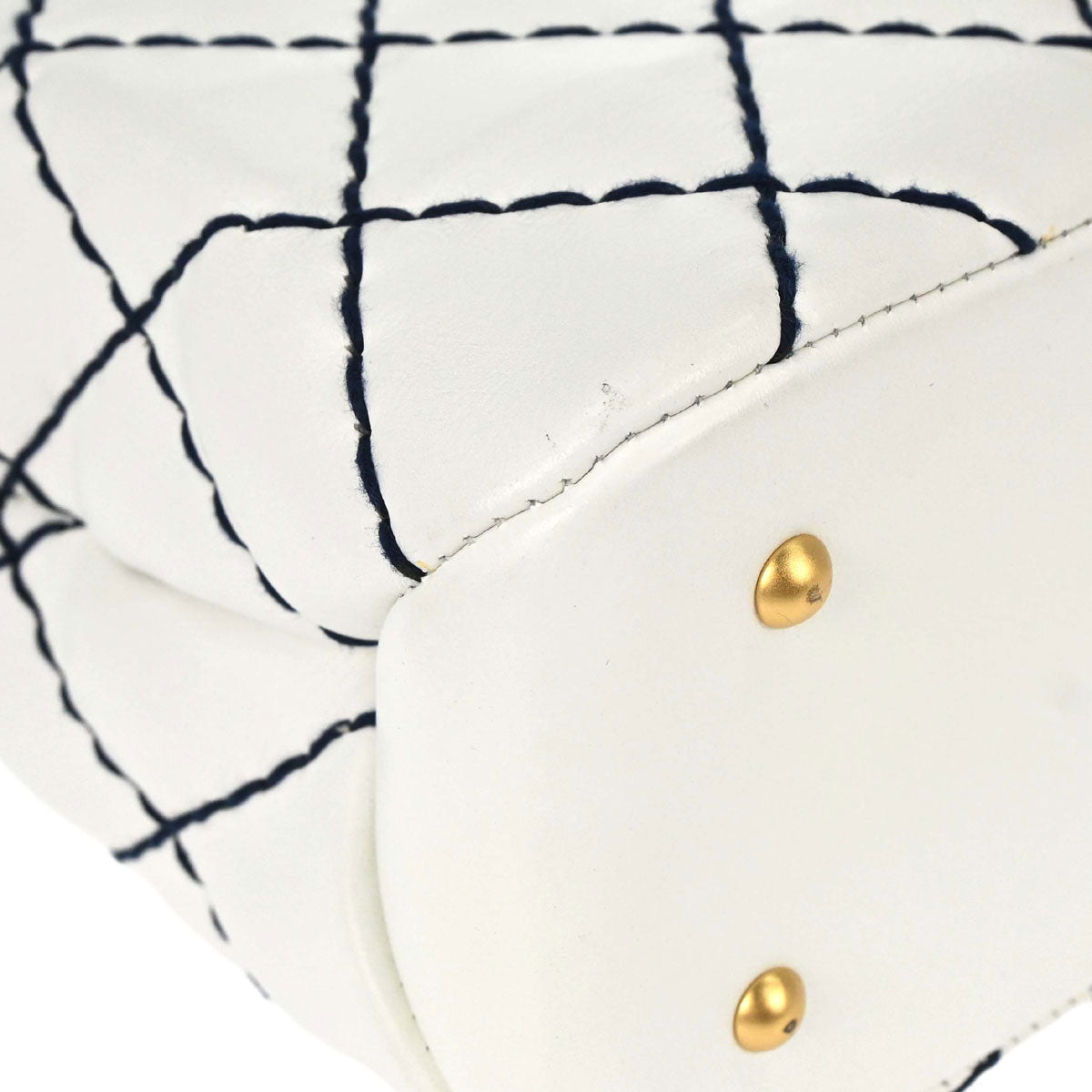 Chanel 2000-2002 White Calfskin Wild Stitch Tote Bag