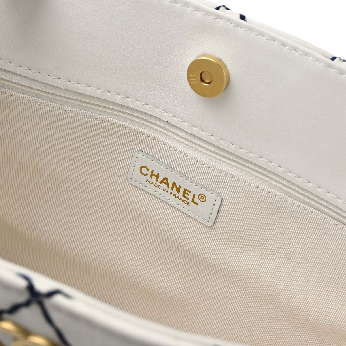 Chanel 2000-2002 White Calfskin Wild Stitch Tote Bag