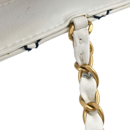 Chanel 2000-2002 White Calfskin Wild Stitch Tote Bag