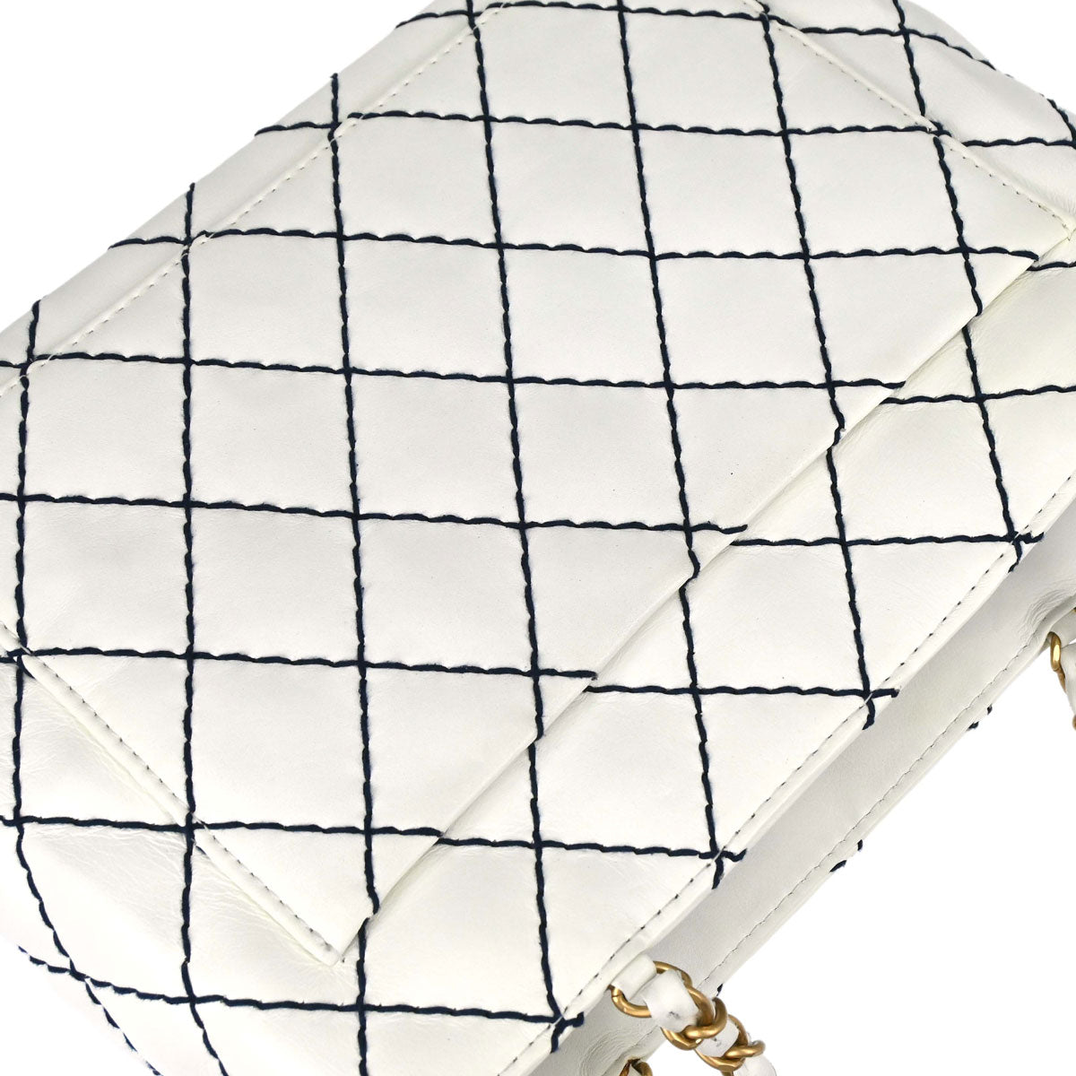 Chanel 2000-2002 White Calfskin Wild Stitch Tote Bag
