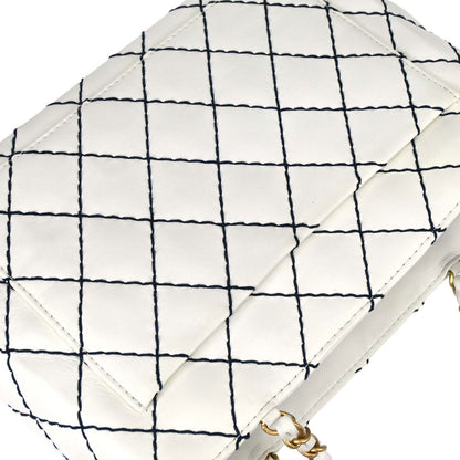 Chanel 2000-2002 White Calfskin Wild Stitch Tote Bag