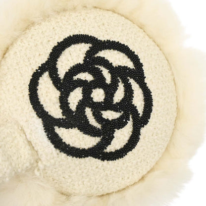 Chanel White Lapin Fur Earmuffs Small Good