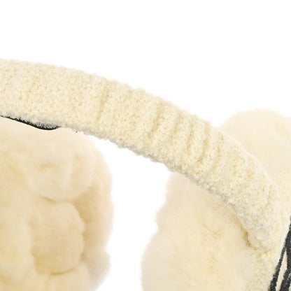 Chanel White Lapin Fur Earmuffs Small Good