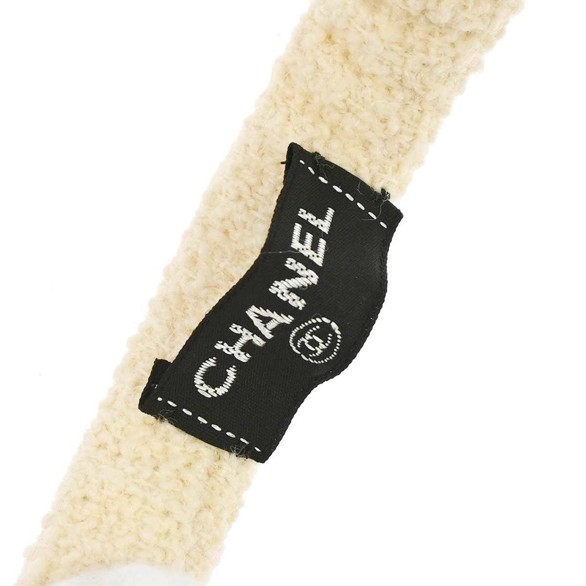 Chanel White Lapin Fur Earmuffs Small Good