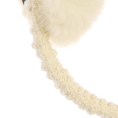 Chanel White Lapin Fur Earmuffs Small Good