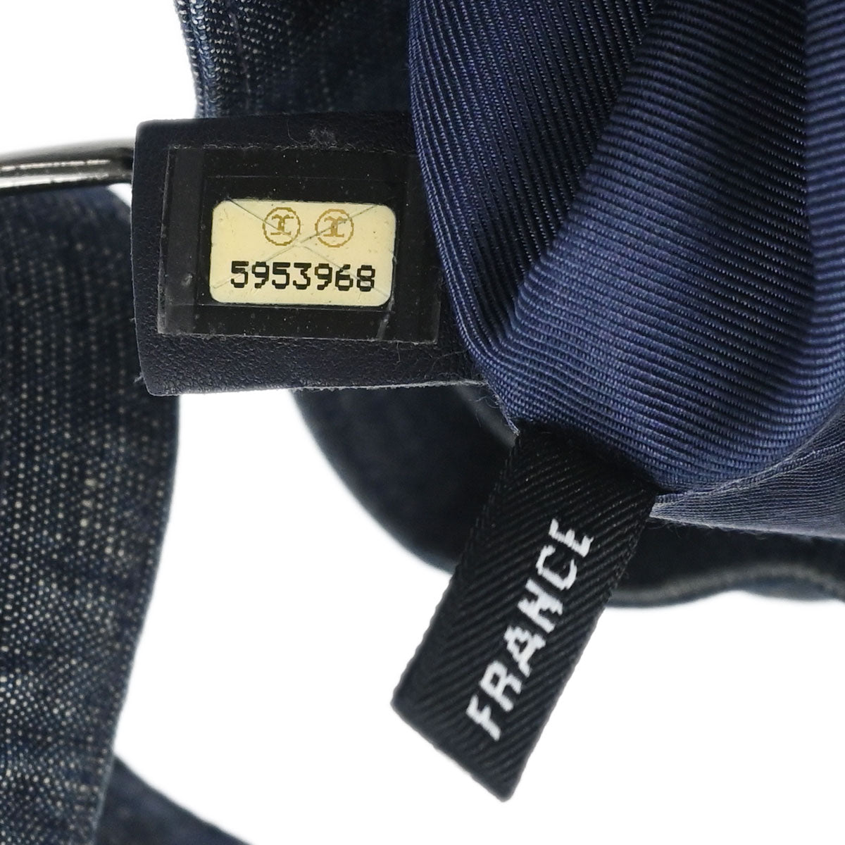 Chanel 1997-1999 Navy Sequins Denim Tote Bucket Drawstring Handbag