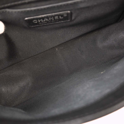 Boy Chanel 2018-2019 Black Tweed Calfskin Costume Pearl Medium Shoulder Bag