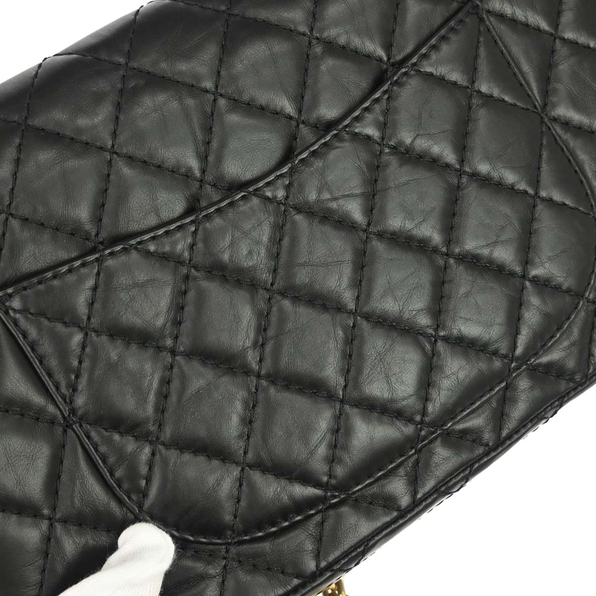 Chanel 2009-2010 Black Calfskin 2.55 Small Classic Double Flap Shoulder Bag