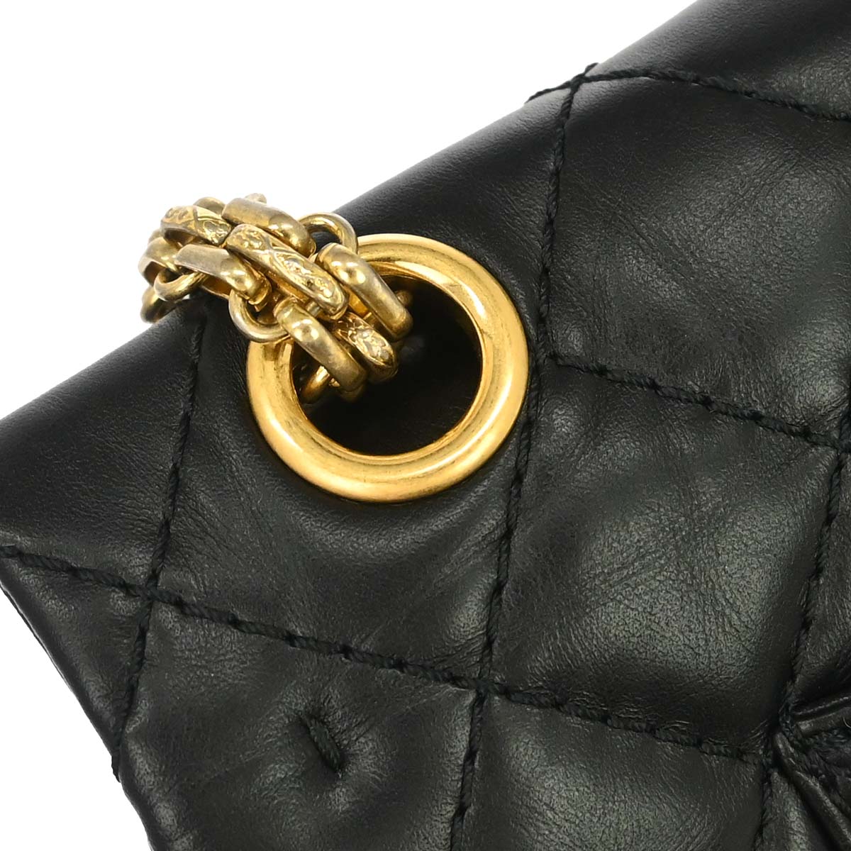 Chanel 2009-2010 Black Calfskin 2.55 Small Classic Double Flap Shoulder Bag
