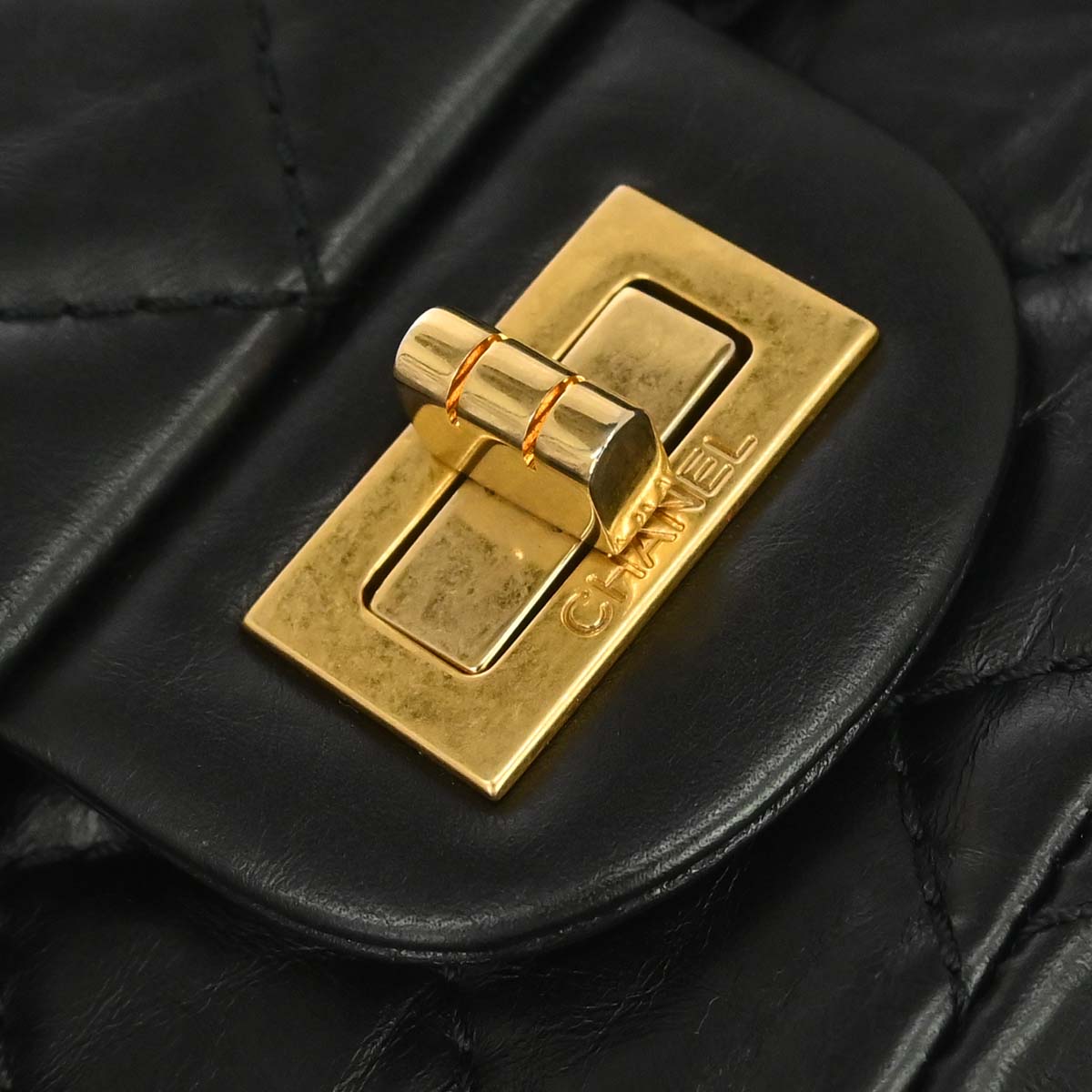 Chanel 2009-2010 Black Calfskin 2.55 Small Classic Double Flap Shoulder Bag