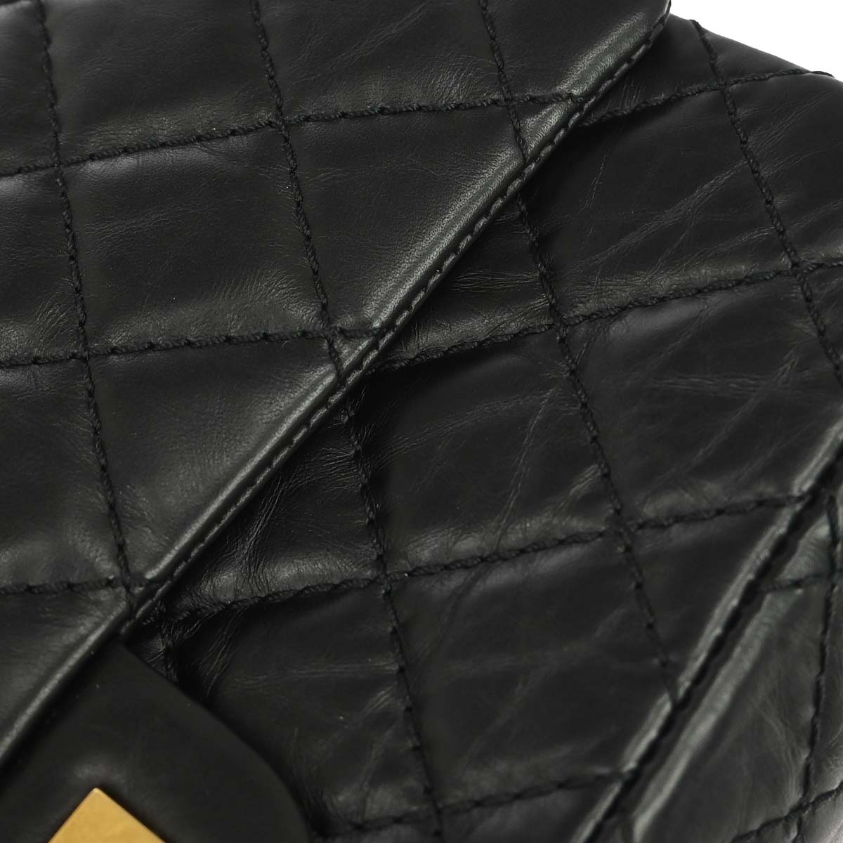 Chanel 2009-2010 Black Calfskin 2.55 Small Classic Double Flap Shoulder Bag