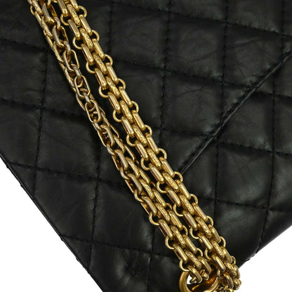 Chanel 2009-2010 Black Calfskin 2.55 Small Classic Double Flap Shoulder Bag