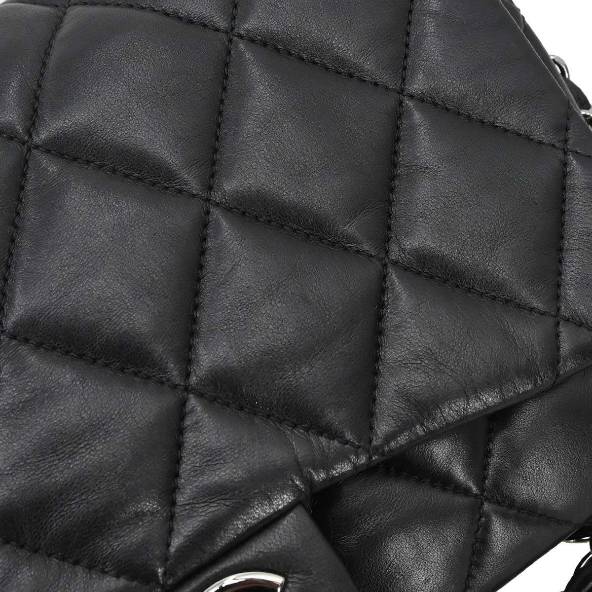 Chanel Black Lambskin 3 Accordion Flap Shoulder Bag