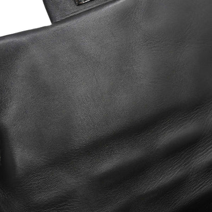 Chanel Black Lambskin 3 Accordion Flap Shoulder Bag