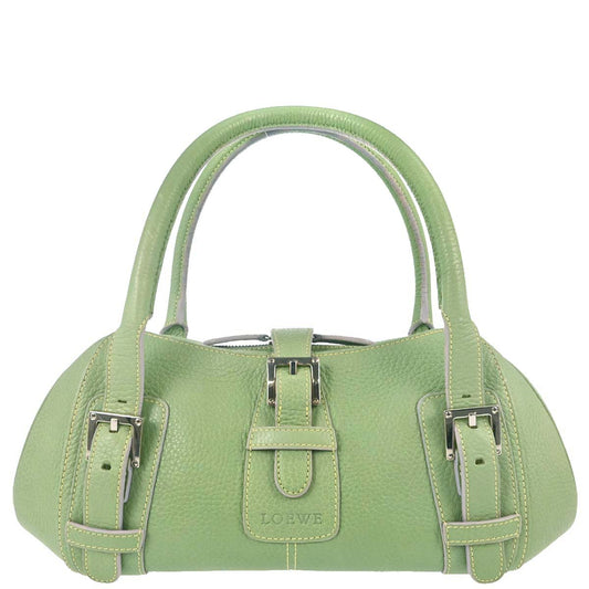 Loewe Green Leather Senda Handbag