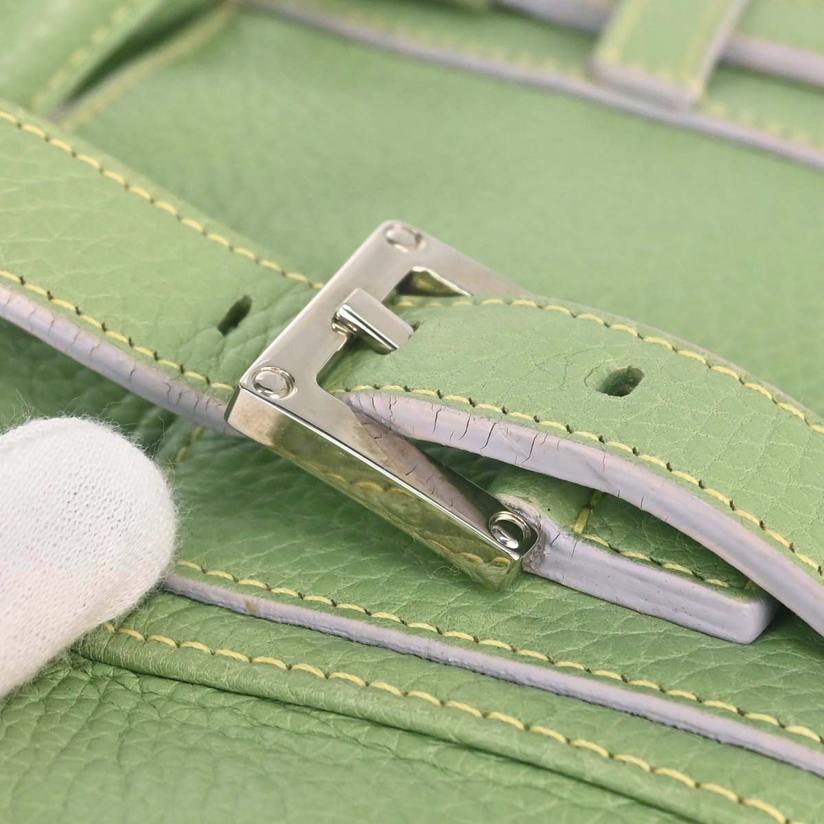 Loewe Green Leather Senda Handbag