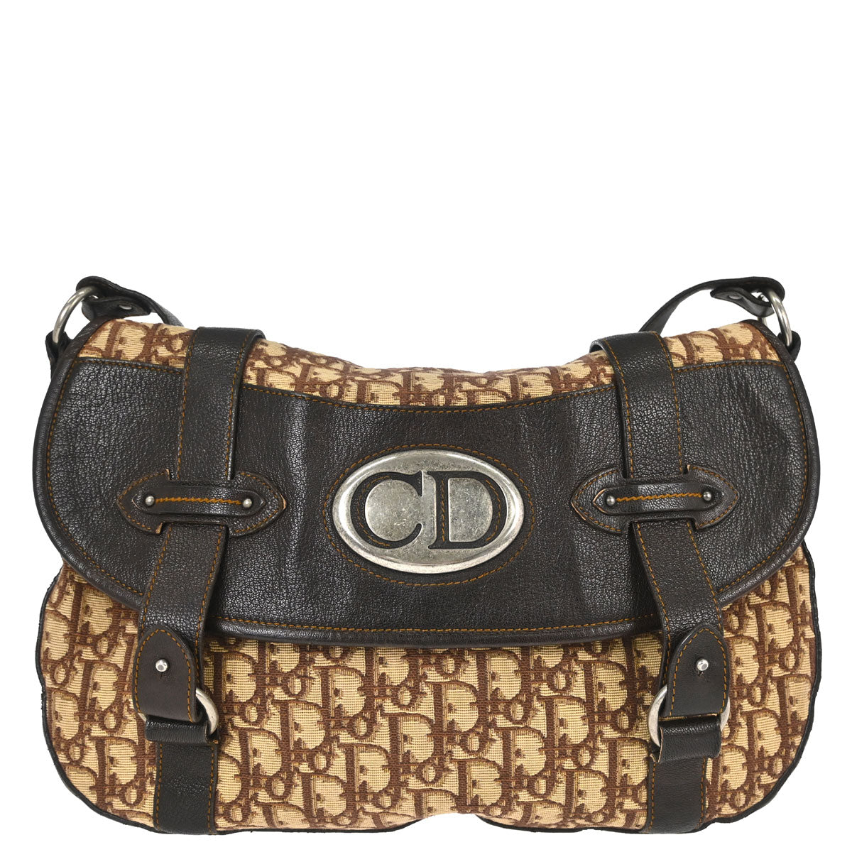 Christian Dior Beige Brown Vintage Traveller Shoulder Bag