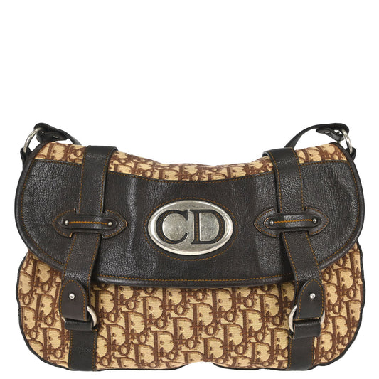 Christian Dior Beige Brown Vintage Traveller Shoulder Bag