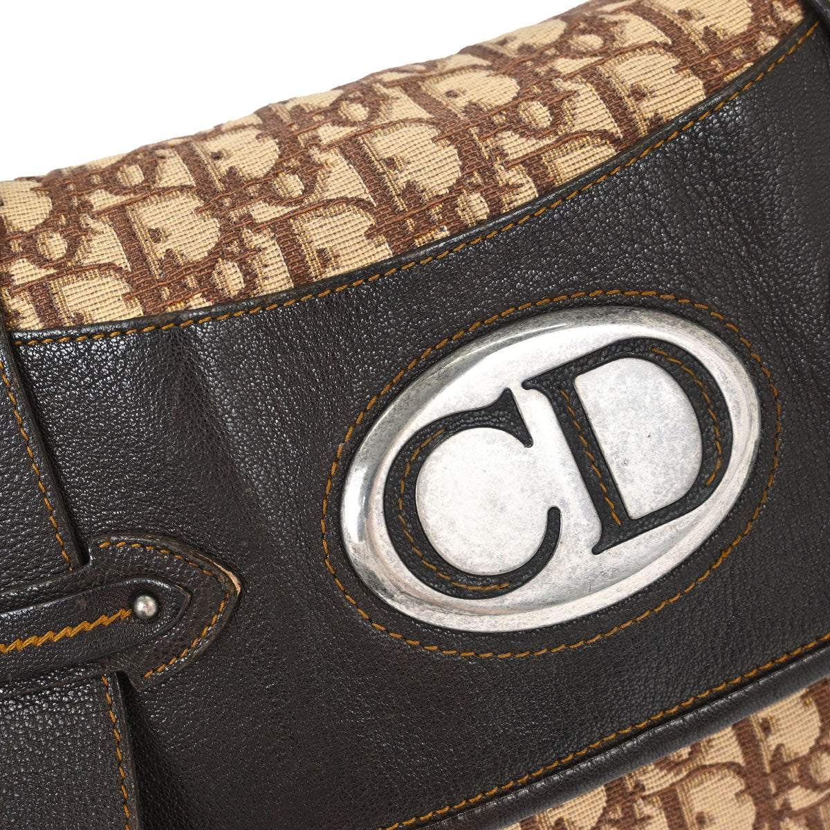 Christian Dior Beige Brown Vintage Traveller Shoulder Bag